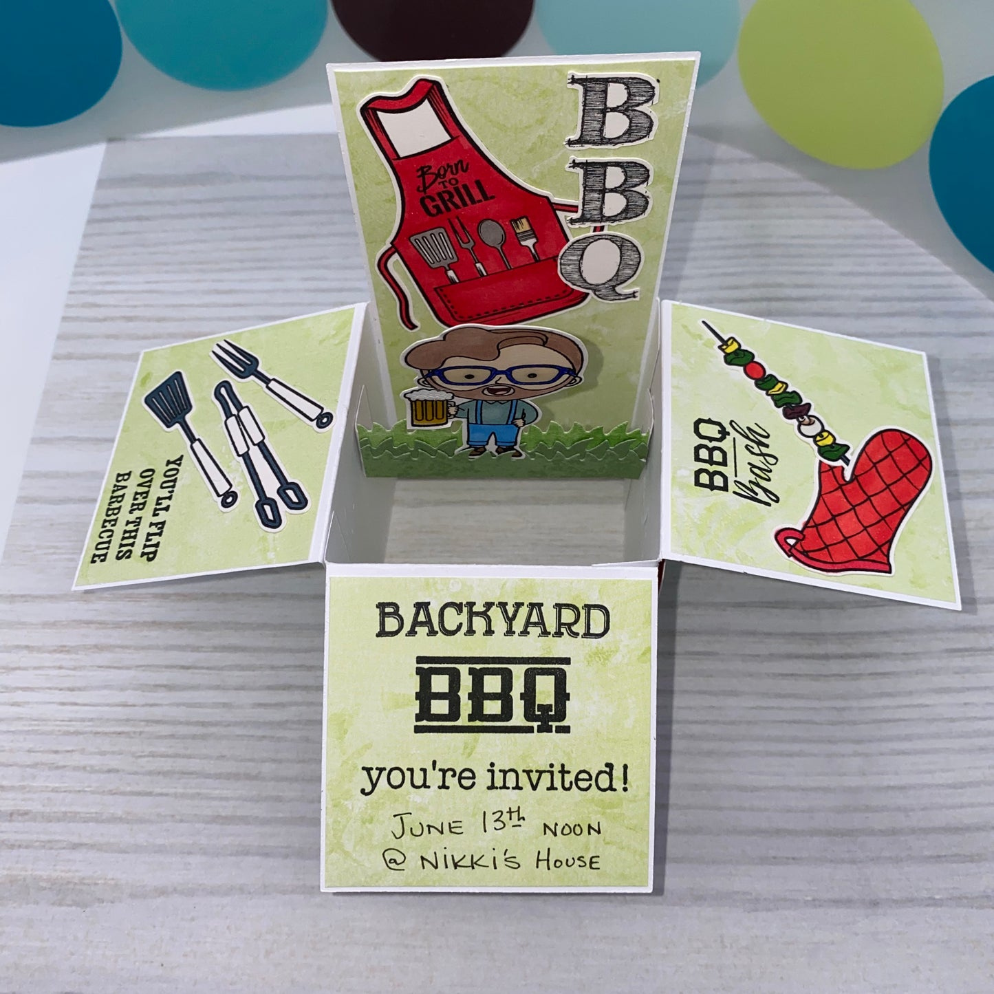 Handmade Card: BBQ Invitation box